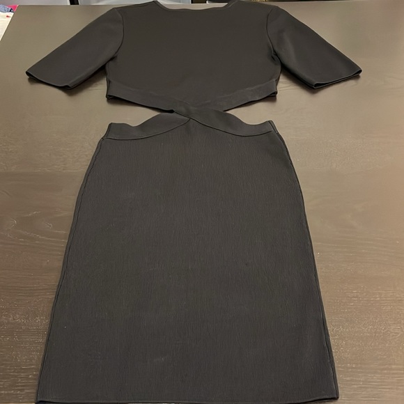 Zara Black Side Cut Out Bodycon Mini Dress - Picture 7 of 12